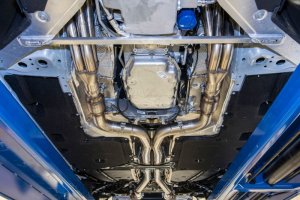 Chevrolet Camaro Performance Exhaust - Kooks Headers - 2in x 3in Stainless Steel Long Tube Headers & 3in GREEN Catted Header back exhaust Kit with Quad 4in Black Coated Slash Cut Tips - Black - `16-`24